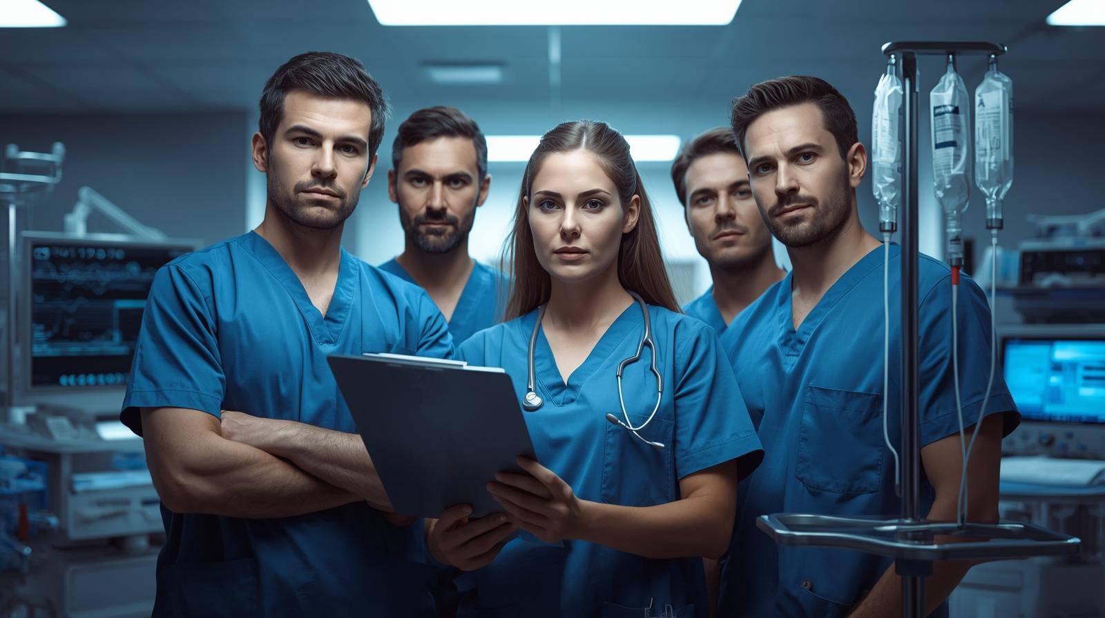 Profissionais de enfermagem em ambiente clínico